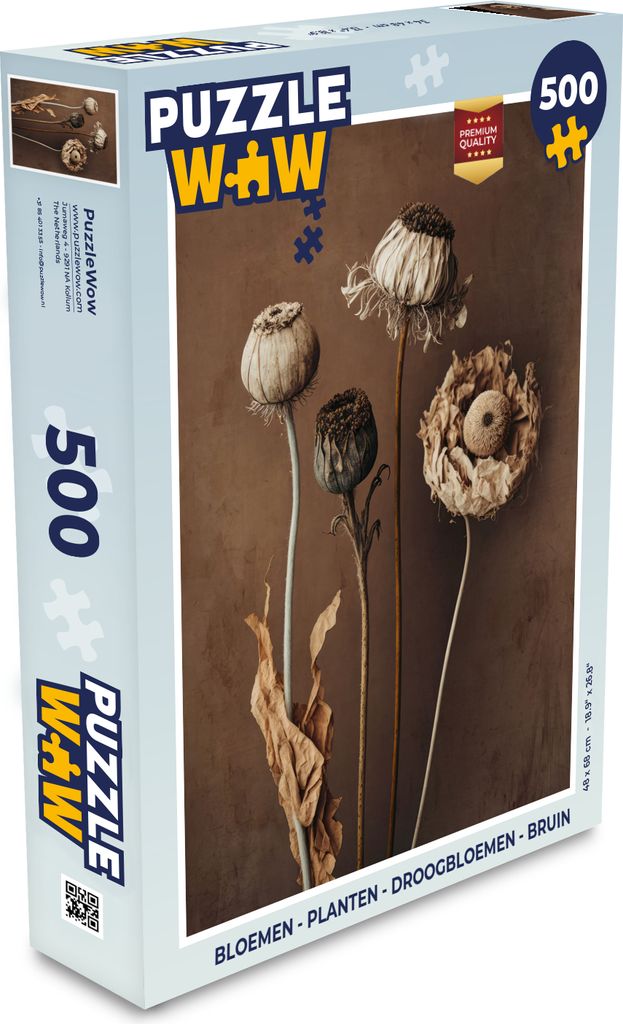 MuchoWow Puzzle 500 Teile Blumen - Pflanzen - Trockenblumen - Braun - Denken - Spiel - Toy
