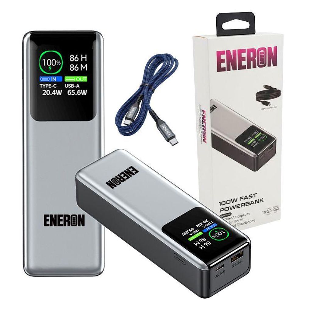 LEISTUNGSSTARKE POWERBANK MIT SCHNELLLADUNG 20000mAh USB-C 100W für LAPTOP UND HANDY
