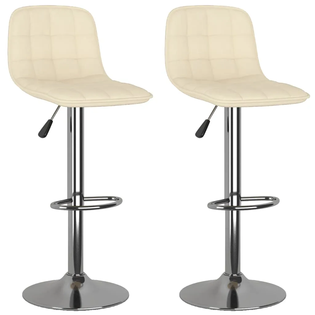 vidaXL Sgabello da bar 2 pezzi. Tessuto crema