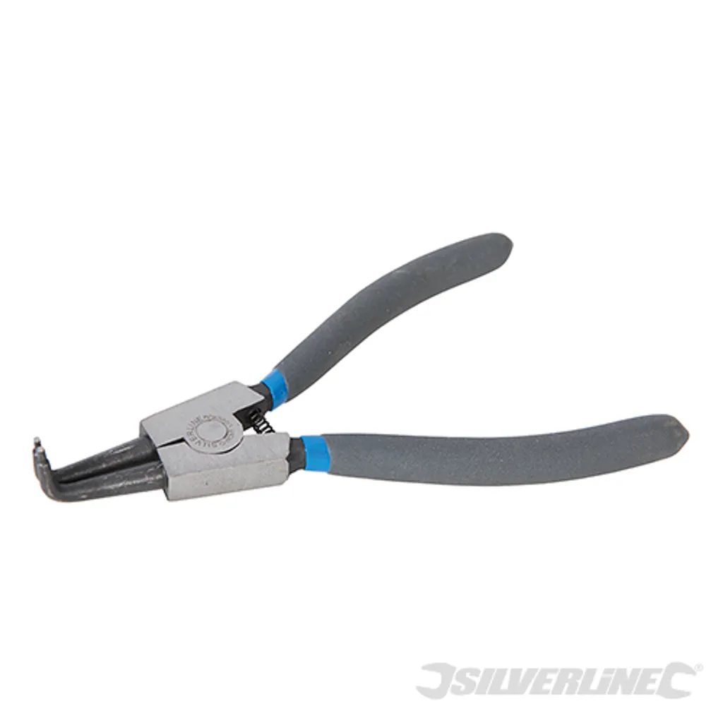 Silverline 250321 Pince coudée pour circlips extérieurs en acier 180mm