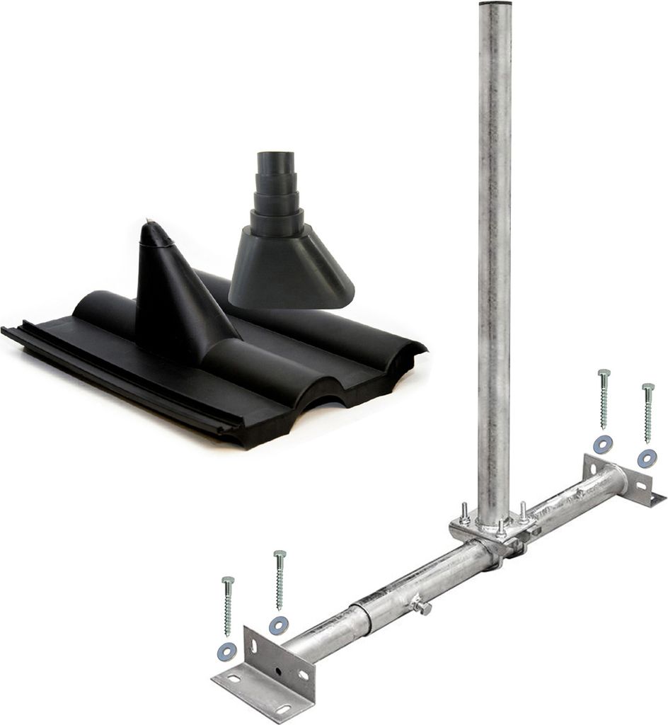 PremiumX X100-48F Dachsparrenmasthalter feuerverzinkt Frankfurter Set schwarz