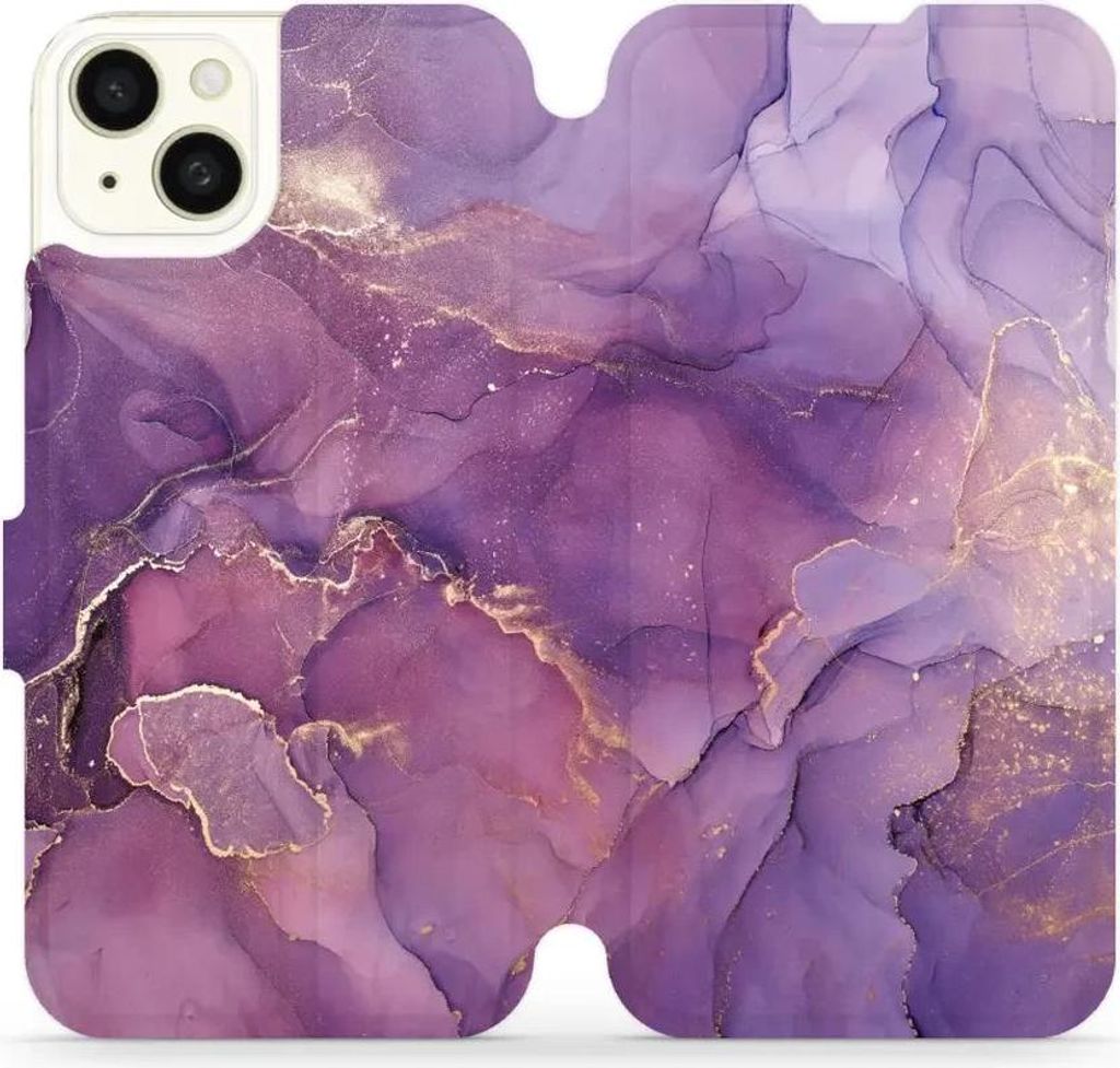 Handyhülle mit klappe für iPhone 15 Plus, Mobiwear Book, Violett