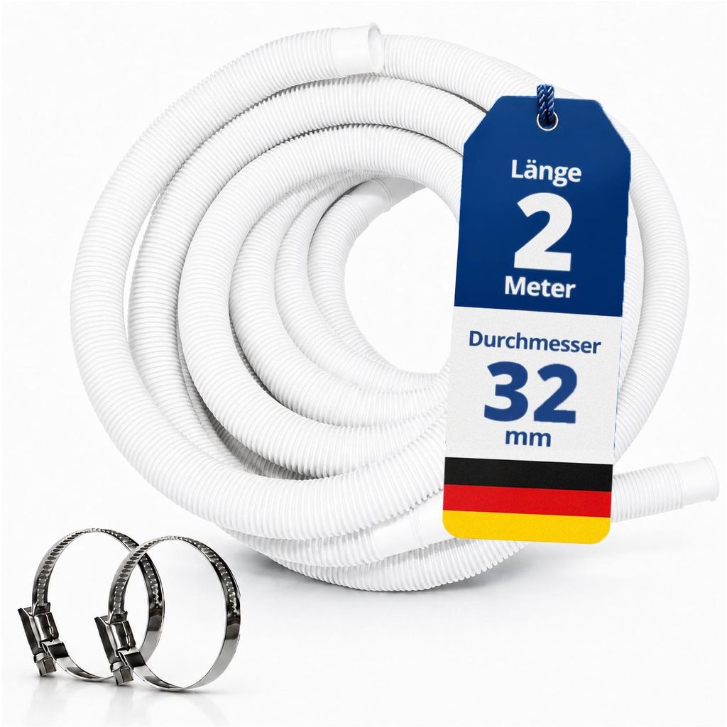 HAF Hochwertiger Pool Schwimmbadschlauch 32mm Weiß 2 Meter Produktbild 