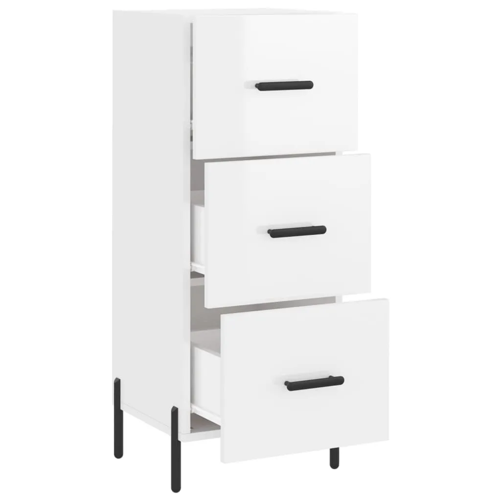 SYFAX Credenza Bianco Lucido 34,5x34x90 cm | Mobile Multiuso Salvaspazio - 4