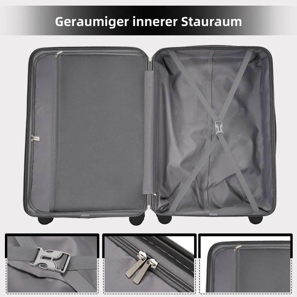 Valises Ultra Résistantes ABS+PC et Serrure TSA avec Roulettes Silencieuses
