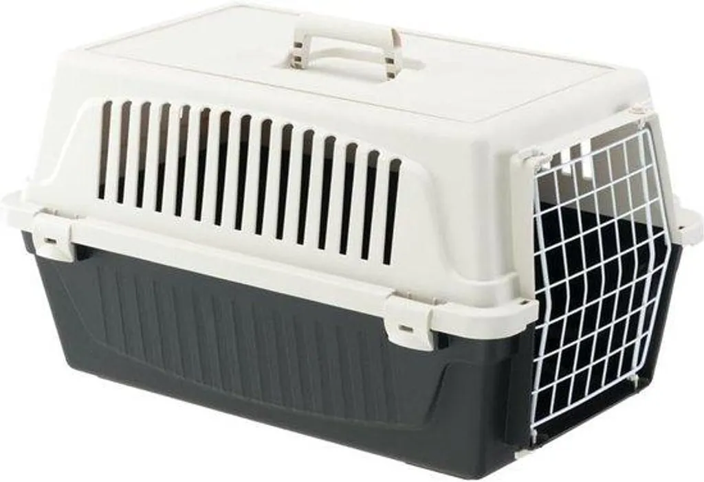 Cage de transport chat et chien 8kg noire ventilée 58x37x32 cm robuste