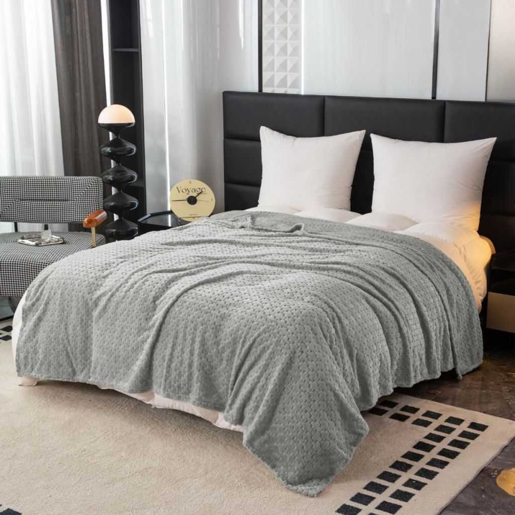Tagesdecke Bettüberwurf Allzweckdecke 160x200 cm Überwurf Sofa XXL Bettdecke Decke grau hellgrau