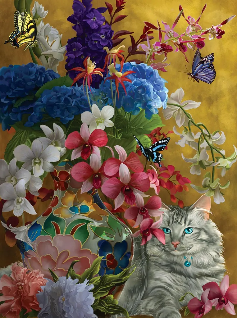 Puzzle Chats fleurs Nene Thomas 1000 pièces haute qualité SunsOut