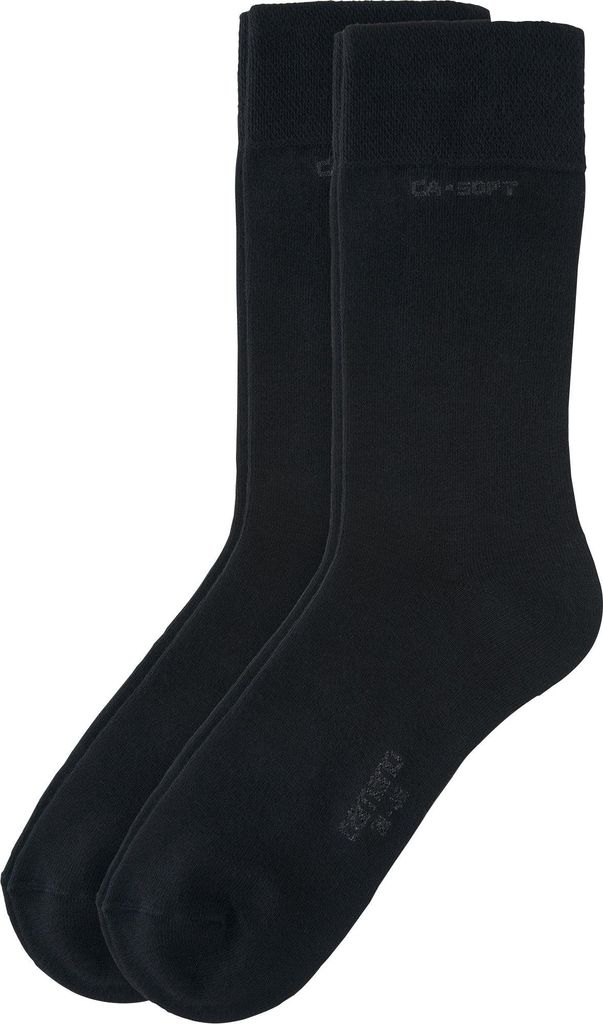 Camano Uni-Socken 2 Paar mit Softbund schwarz 43 - 46