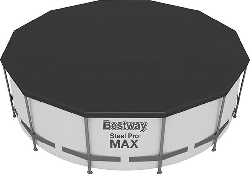 Bestway® PVC-Abdeckplane Ø 370, schwarz, rund Produktbild 1