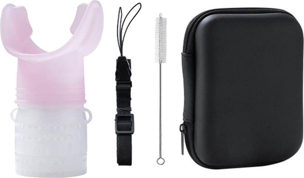 Tragbarer Atemtrainer mit Trageband, einstellbarer Widerstand, für Männer und Frauen, Trainingsgerät für die Mundmuskulatur, Lungenkapazität, ...