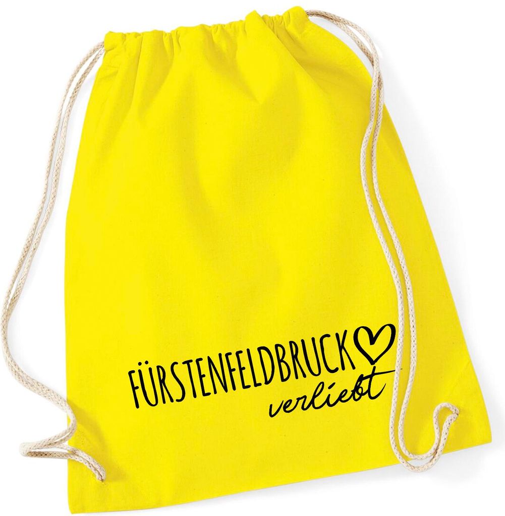 Huuraa Turnbeutel Fürstenfeldbruck verliebt 12 Liter Yellow Baumwolle Rucksack Geschenkidee