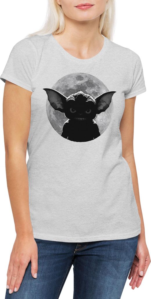 Urban Backwoods Monster Moon, Damen T-Shirt, Farbe: Hellgrau, Größe: XS