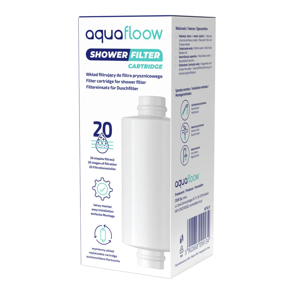 Upgrade Doccia AquaFloow | Filtro 20 Stadi per Capelli da Copertina - 3