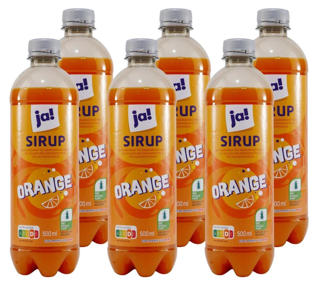 ja! Orange Getränkesirup (6 x 0,5L) Produktbild 