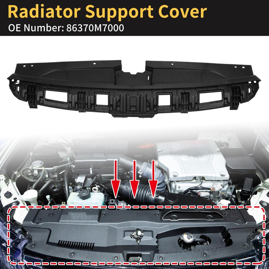 Kühler Halterung Abdeckung für für Kia Forte 2019-2022 Vordere Oben Kühler Grill Halterung Abdeckung Nr.86370M7000 ABS Schwarz