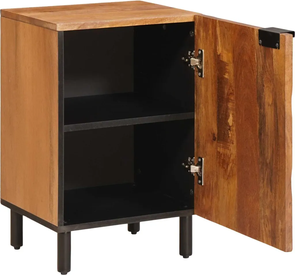 Mobiletto Salvaspazio Bagno Legno Mango 38x33x58 cm Marrone