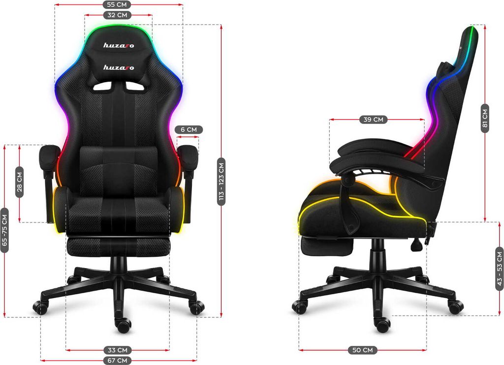 huzaro Force 4.7 RGB | LED Gaming Stuhl Computerstuhl | Produktbild 7