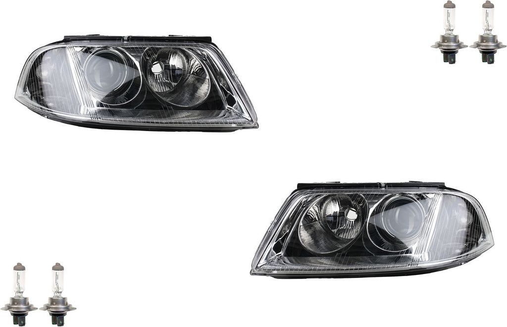 Johns, Scheinwerfer Halogen Front passend für VW Passat Satz 3B Set mit H7 H7 L R 00-05 3B0941015AK 3B0941015AN 3B0941017AG 3B0941017AK 3B0941016A...