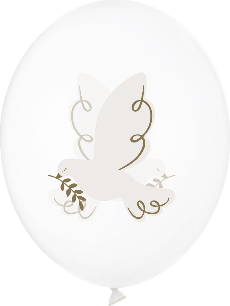 Balony Gołąb, Crystal Clear, 30cm 6szt. Zdjęcie produktu 