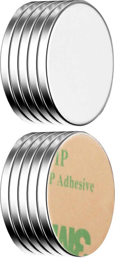 ECENCE Neodym Magnete 10 Stck. - runde Klebe-Magnete selbstklebend - 32x2mm - hochwertige NiCuNi-Be