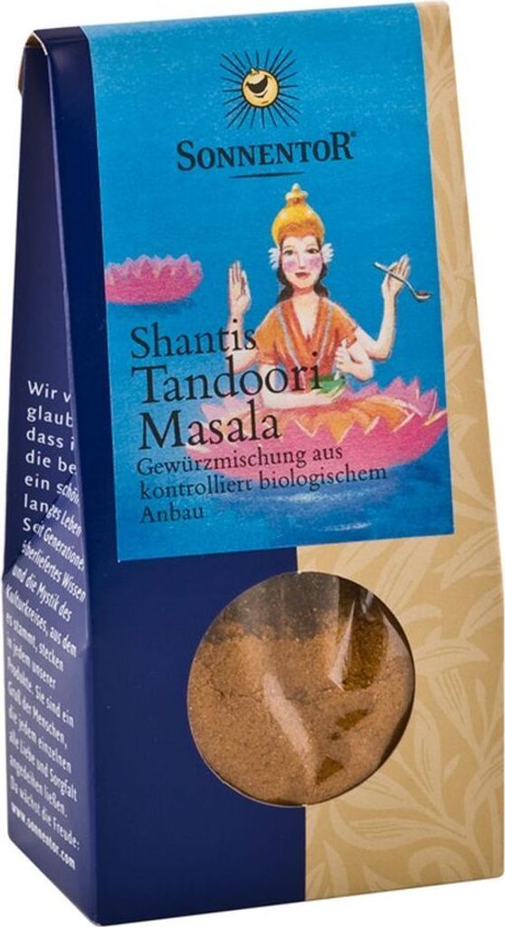 Sonnentor Shantis Tandoori Masala, Pulverförmige Gewürze, 32 g, Kardamom, Chili, Zimt, Gewürznelken, Koriander, Kreuzkümmel, Knoblauch, Ingwer,...