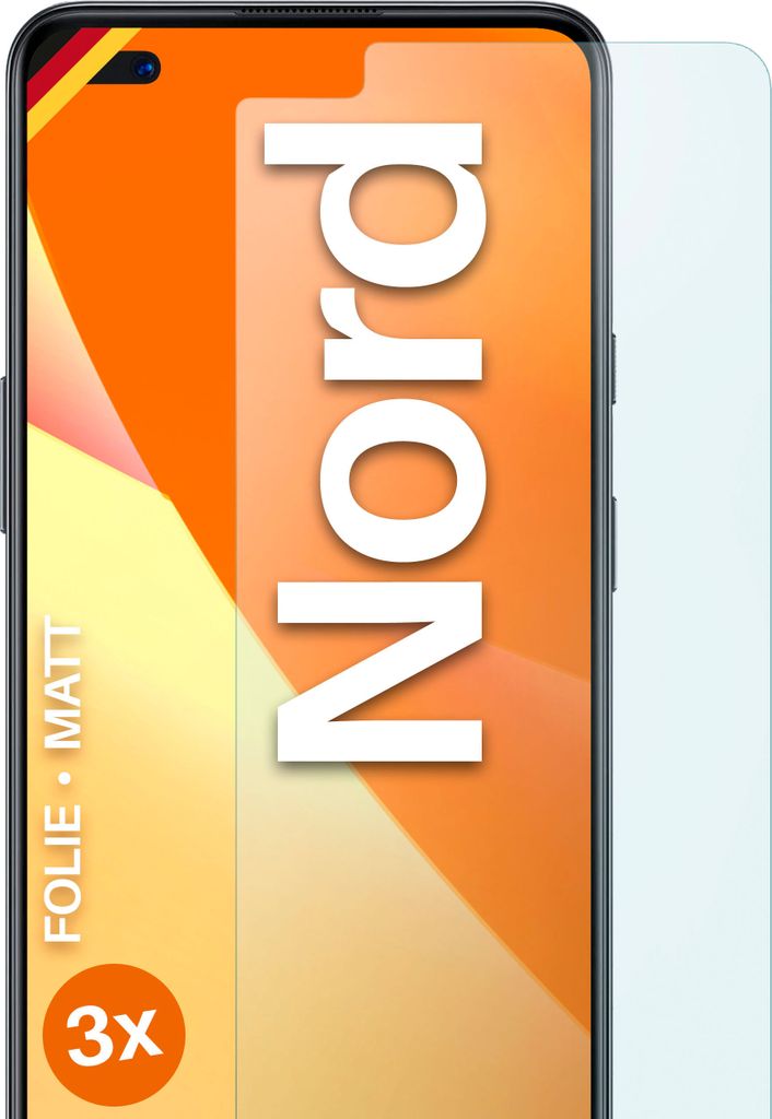 moex 3x Schutzfolie kompatibel mit OnePlus Nord - Displayschutzfolie Anti Reflex Folie, Matt