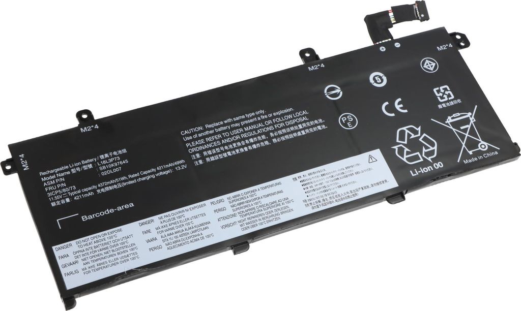 Akku passend für Lenovo ThinkPad T490, Li-Polymer, 11,52V, 4420mAh, 51Wh