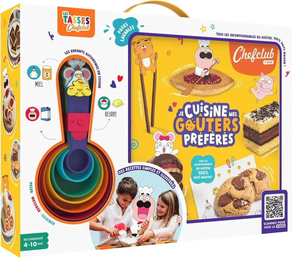 Kit de pâtisserie enfant avec tasses doseuses et livre ChefClub