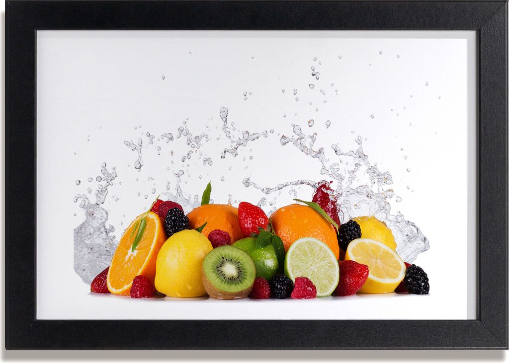 Bild 30x20 MDF-Rahmen, Wandkunst Obst und Wasser