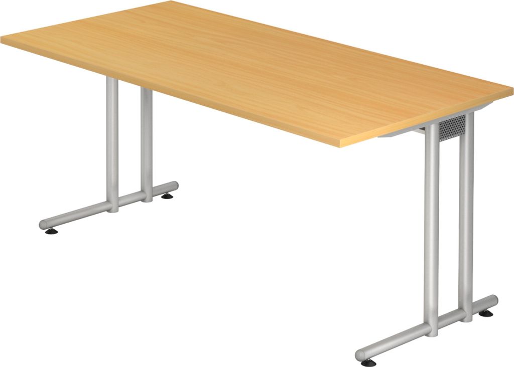bümö Schreibtisch Serie-N - Nachbildung: Buche, Größe: 160 x 80 cm