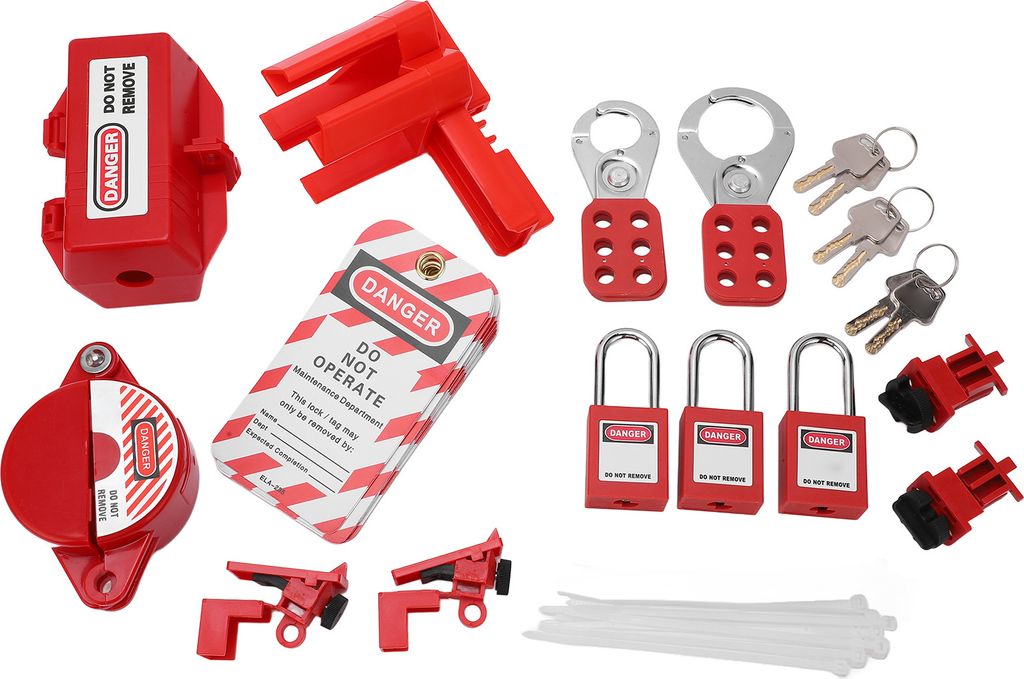 Lockout Tagout Kit,Elektrisches Lockout Tagout Kit,Sicherheitsvorhängeschlösser Set,Leistungsschalter Lockouts Gerät,Elektrisches Loto Kit,Strom...