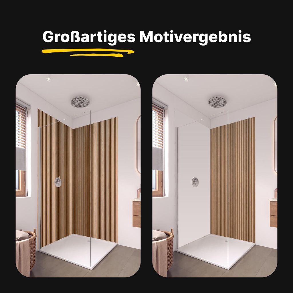 Duschrückwand Wandverkleidung für Dusche aus ALU Matt 0,3 cm - 90 x 200 cm - Warme Holzlamellen