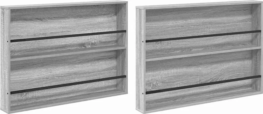 vidaXL Portariviste 2 pezzi Grigio Sonoma 100 x 12 x 70 cm Materiale a base di legno