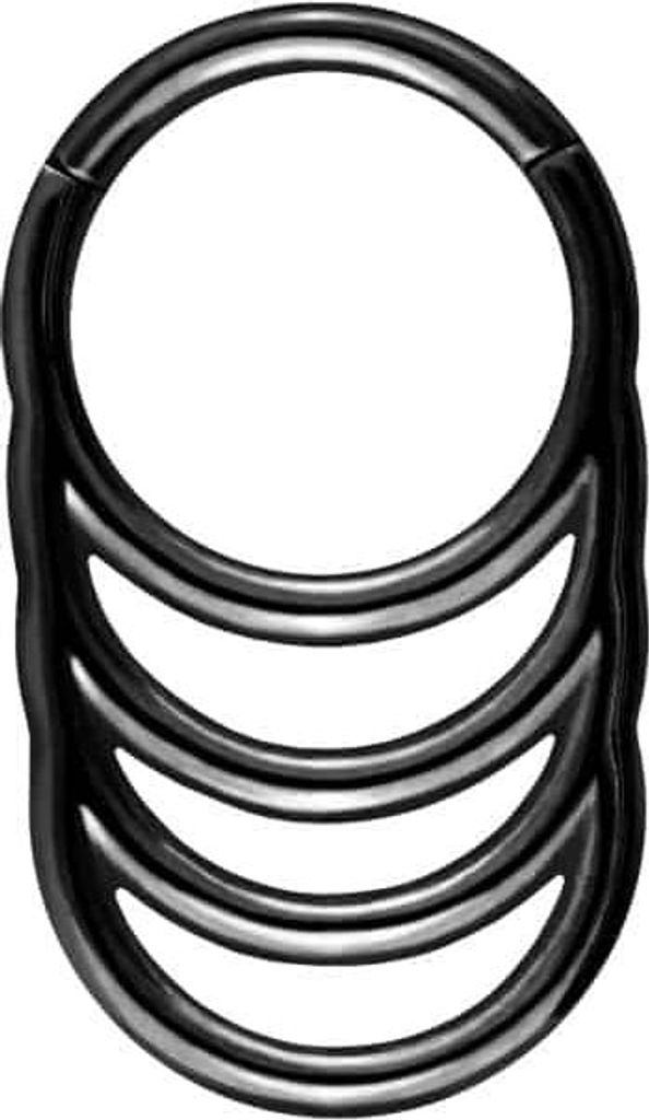 Ohrpiercing, Nasenpiercing, Septum Piercing Chirurgenstahl Segmentring Clicker 4 RINGE Schwarz Innendurchmesser: 8 mm