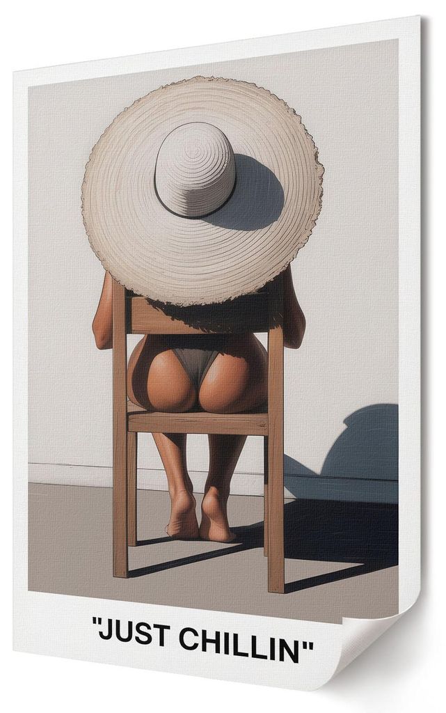 Einfach nur chillen- Kunstdruck A4 - Ausdrucksstark, nostalgisch, humorvoll- Wandbild für Wohnzimmer Schlafzimmer & Flur, Modernes Poster Wanddeko...