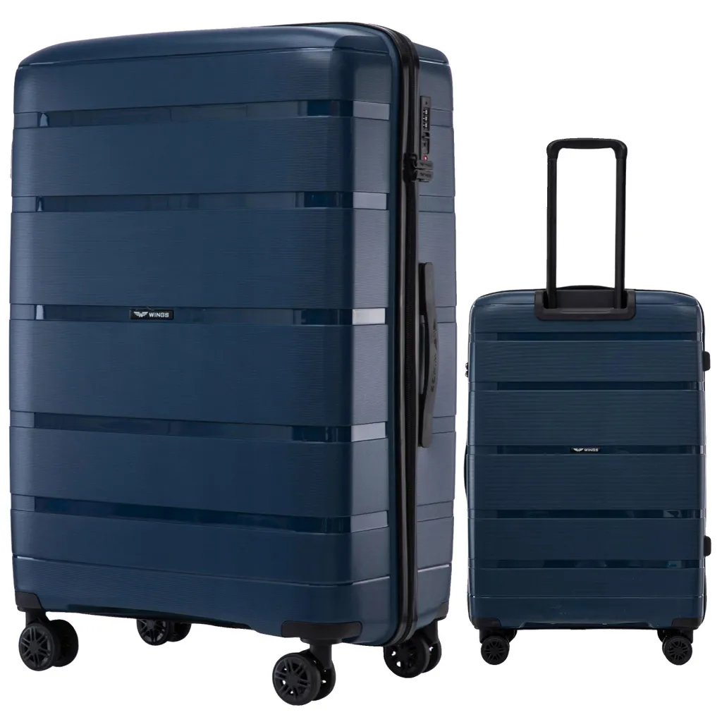 Bagage de Voyage Rigide Bleu avec Serrure TSA et Doubles Roues 360 Degrés