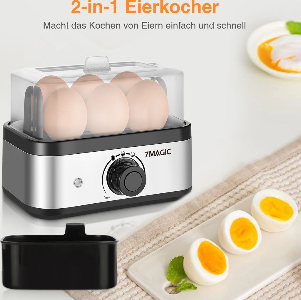 7MAGIC Eierkocher Edelstahl, Eierkocher für 1-6 Eier mit Produktbild 7