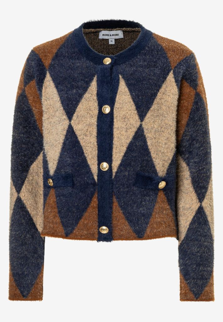 MORE & MORE Argyle Cardigan argyle knit 40 Produktbild 