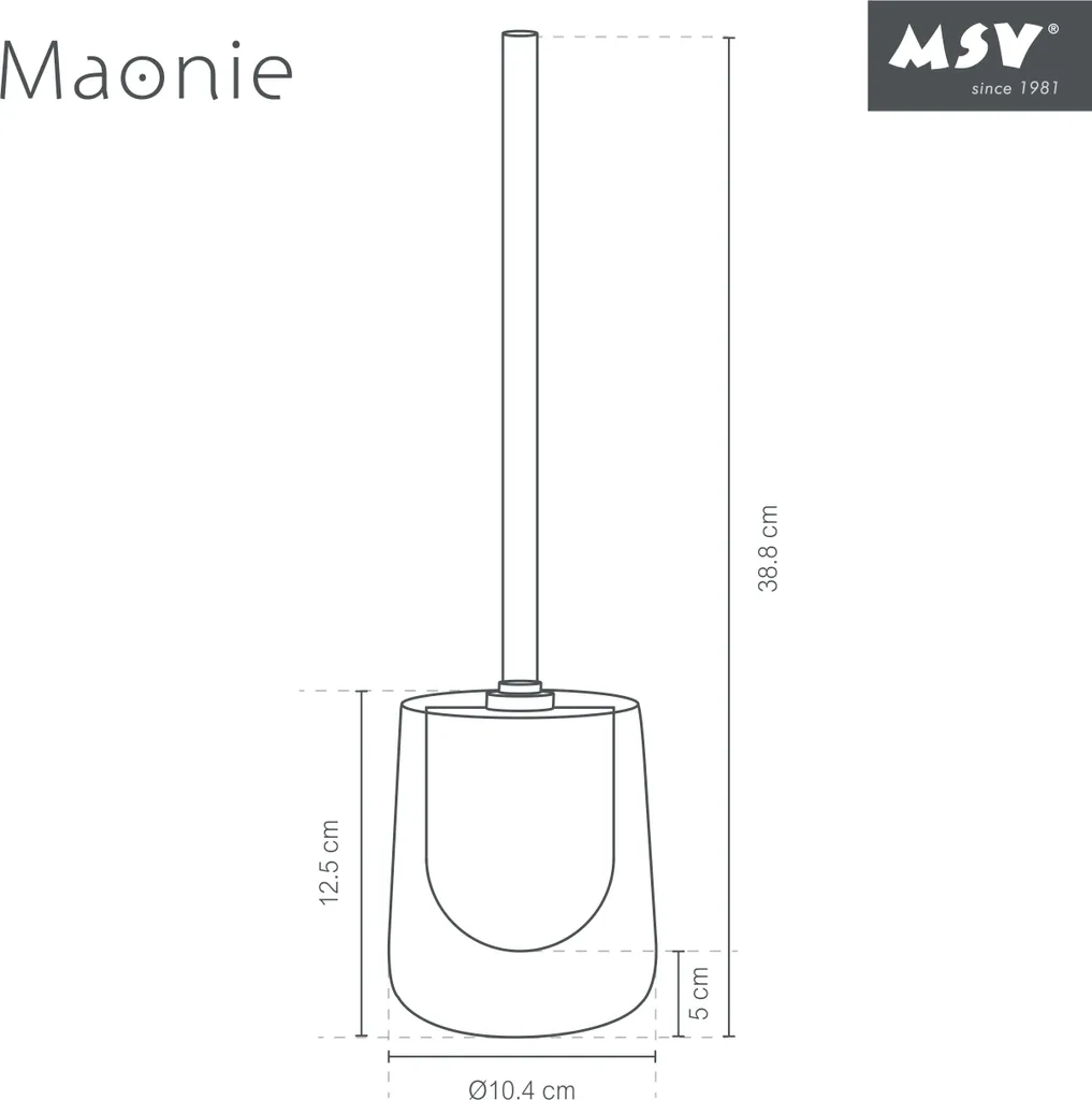 Set Scopino WC MSV Maonie in Ceramica Rossa - Anti-Impronta 38cm