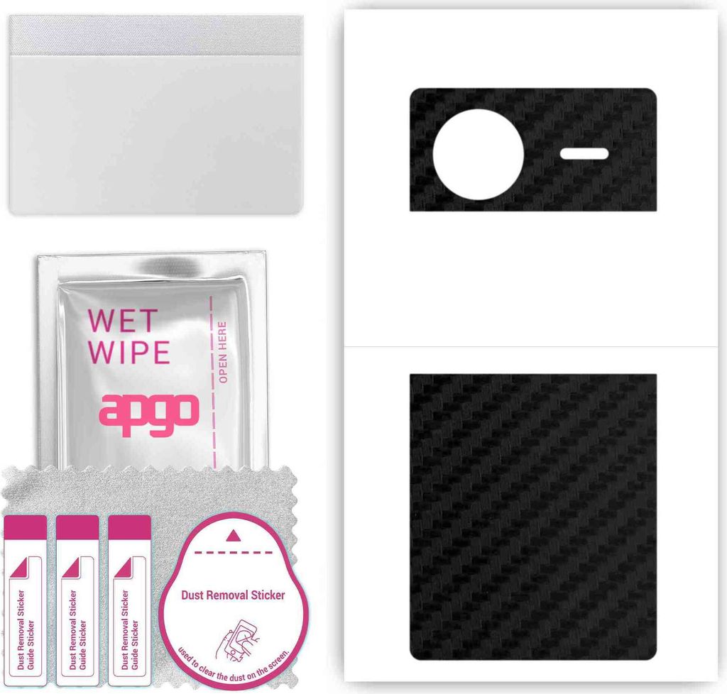 apgo Rückseite Schutzfolie, Skin, kompatibel mit Vivo X Flip, Hinten Displayschutzfolie aus Vinylfolie, kratzfest, einfache Montage - Schwarzer Ko...