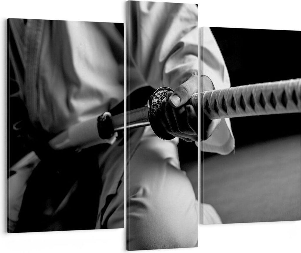 Bild auf Leinwand - Leinwandbild - Samurai-Schwert - 95x80cm - Wand Bild - Wanddeko - Wandbilder - Leinwanddruck - Bilder - Kunstdruck - Wanddekora...