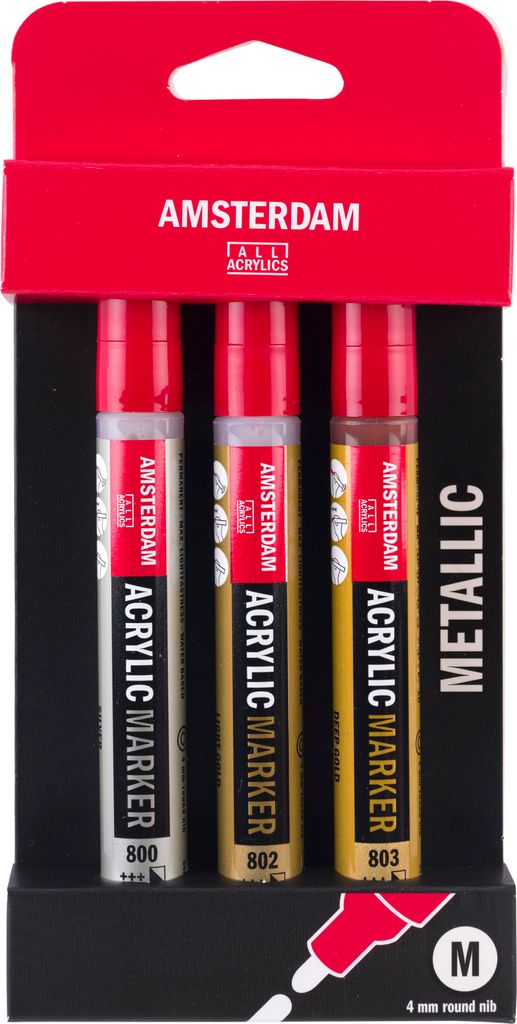 Amsterdam Acrylmarker Metallicset | 3 Farben