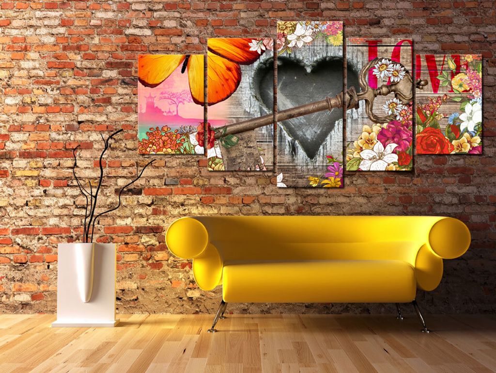 Akustikbild Blumen Herz 200x100 cm Bilder Akustikschaum Produktbild 