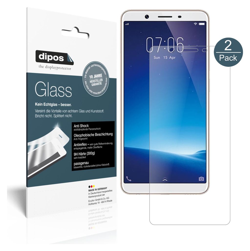 2x Schutzfolie für Vivo Y71i matt - Anti-Shock 9H Folie Glass Kunststoffglas