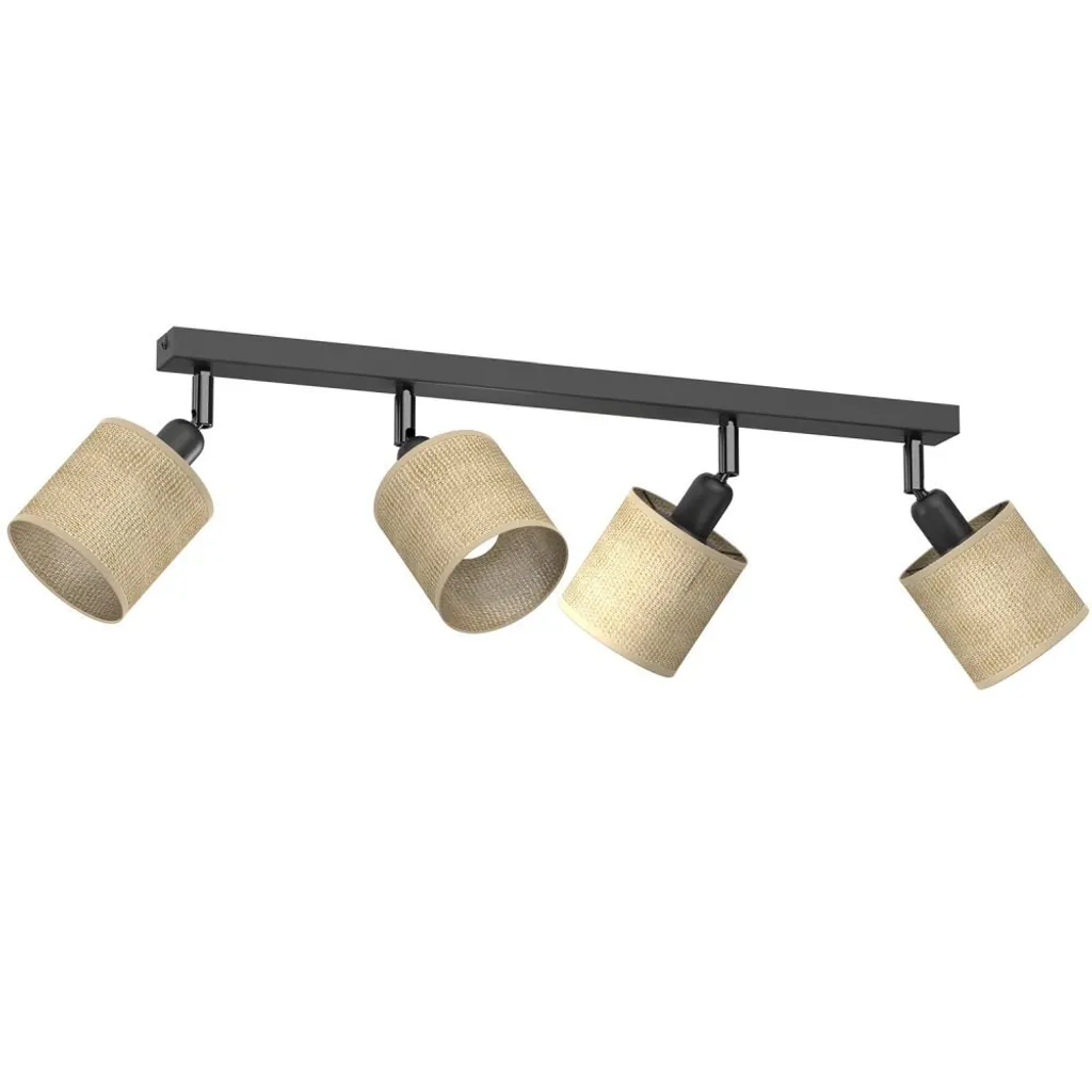 Barra 4 Spot Luminex Iuta Nera - Illuminazione Orientabile E27