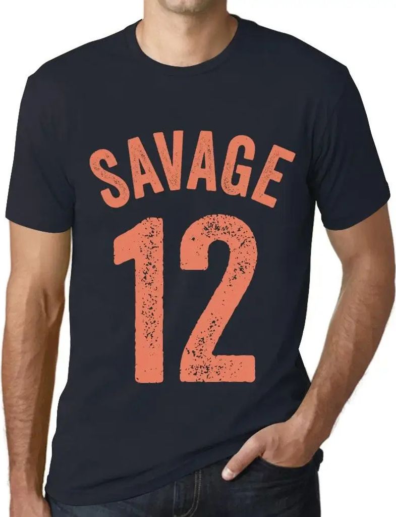 Herren Grafik T-Shirt Savage 12 Geschenk 12. Geburtstag Jahrestag 12 Jahre Jubiläum 12 Jährige Mann Jahrgang 2012 Kurzarm Lustige Druck