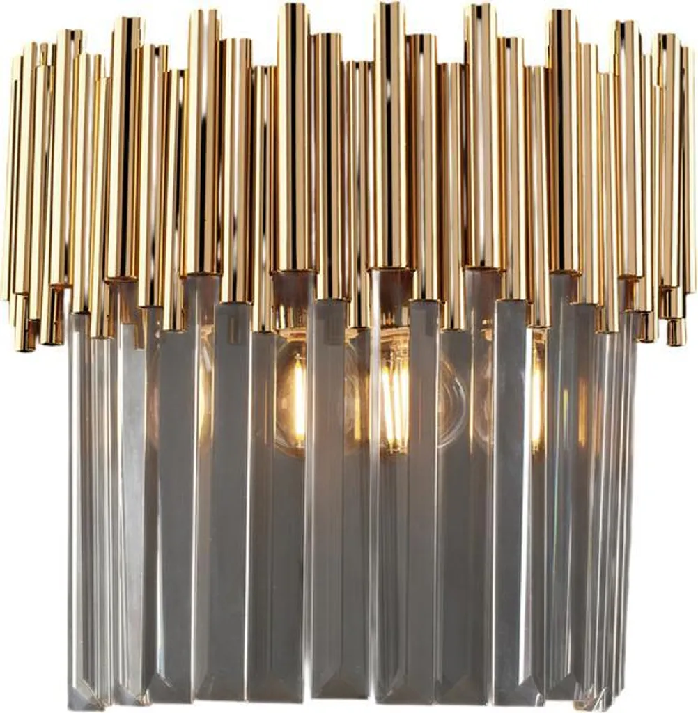 Luminaire en fer doré et strass Ravel 2 lumières design luxe BL268