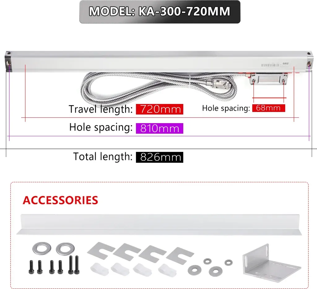 Règle optique de mesure KA-300-720mm - Résolution 5μm Haute Précision