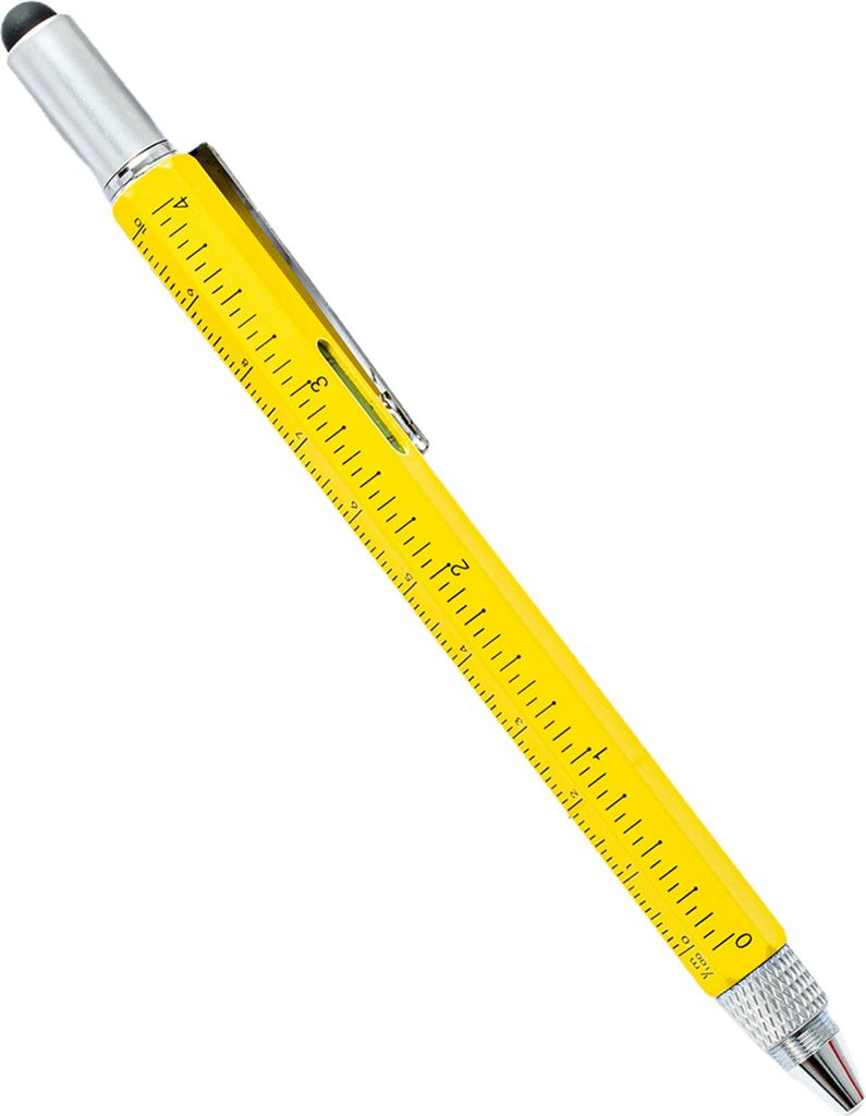 Multitool Pen 6 in 1 tragbarer Metallkleidung resistenter Tech -Werkzeugstift für Büro-Gelb